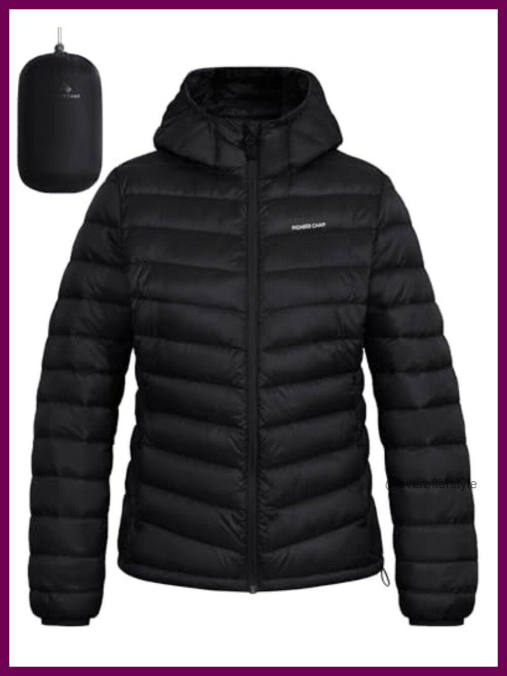 Packable Puffer Jacket Lightweight Water-Repellent Quilted Coat Hood